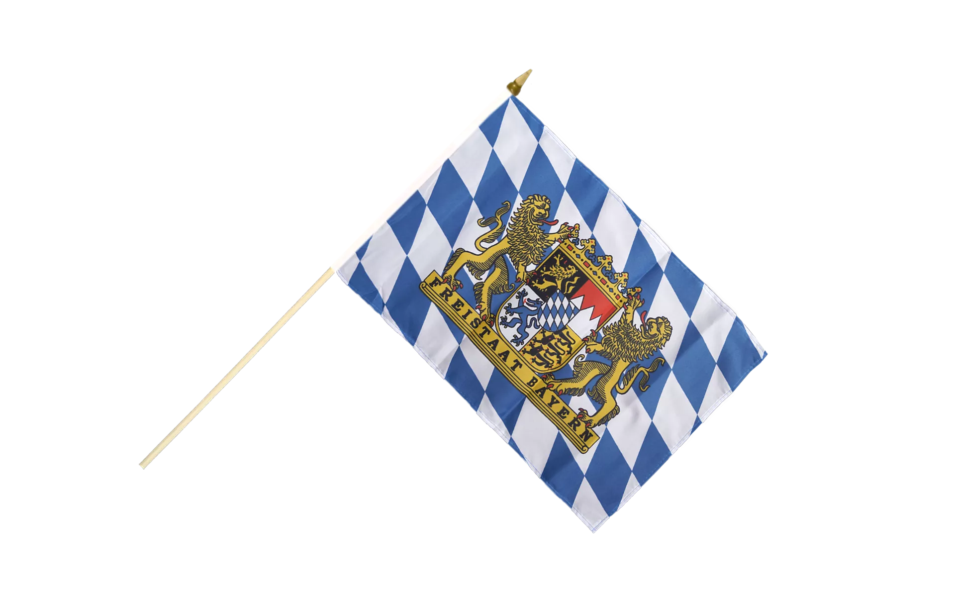 Stockflagge Bayern Raute  30 x 45  cm ohne Stock Bundesland BRD Stockfahne