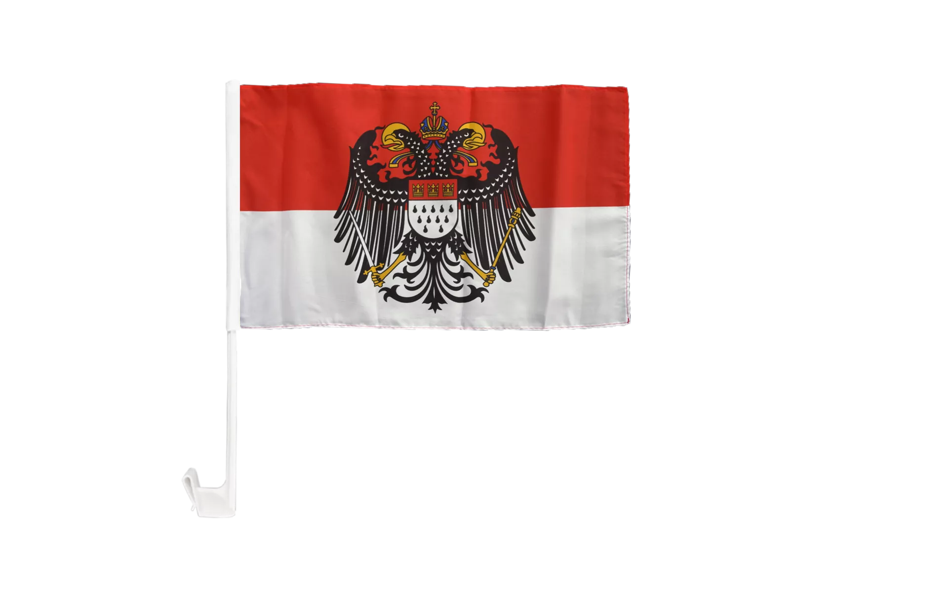 Fahne Flagge Köln mit großem Wappen 20 x 30 cm Bootsflagge Premiumqualität 