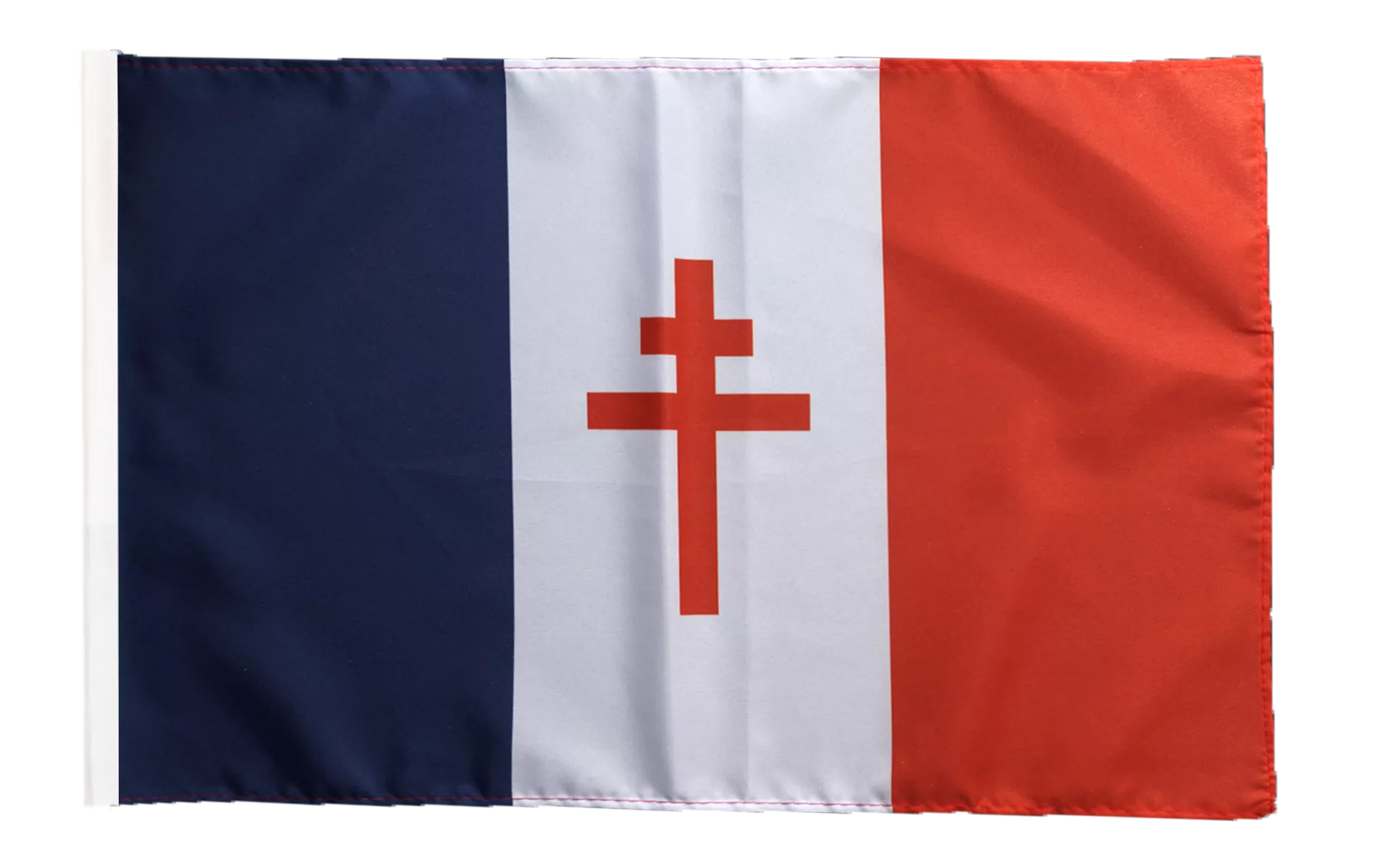 Flagge  Fahne Frankreich mit Lothringerkreuz mit Hohlsaum 