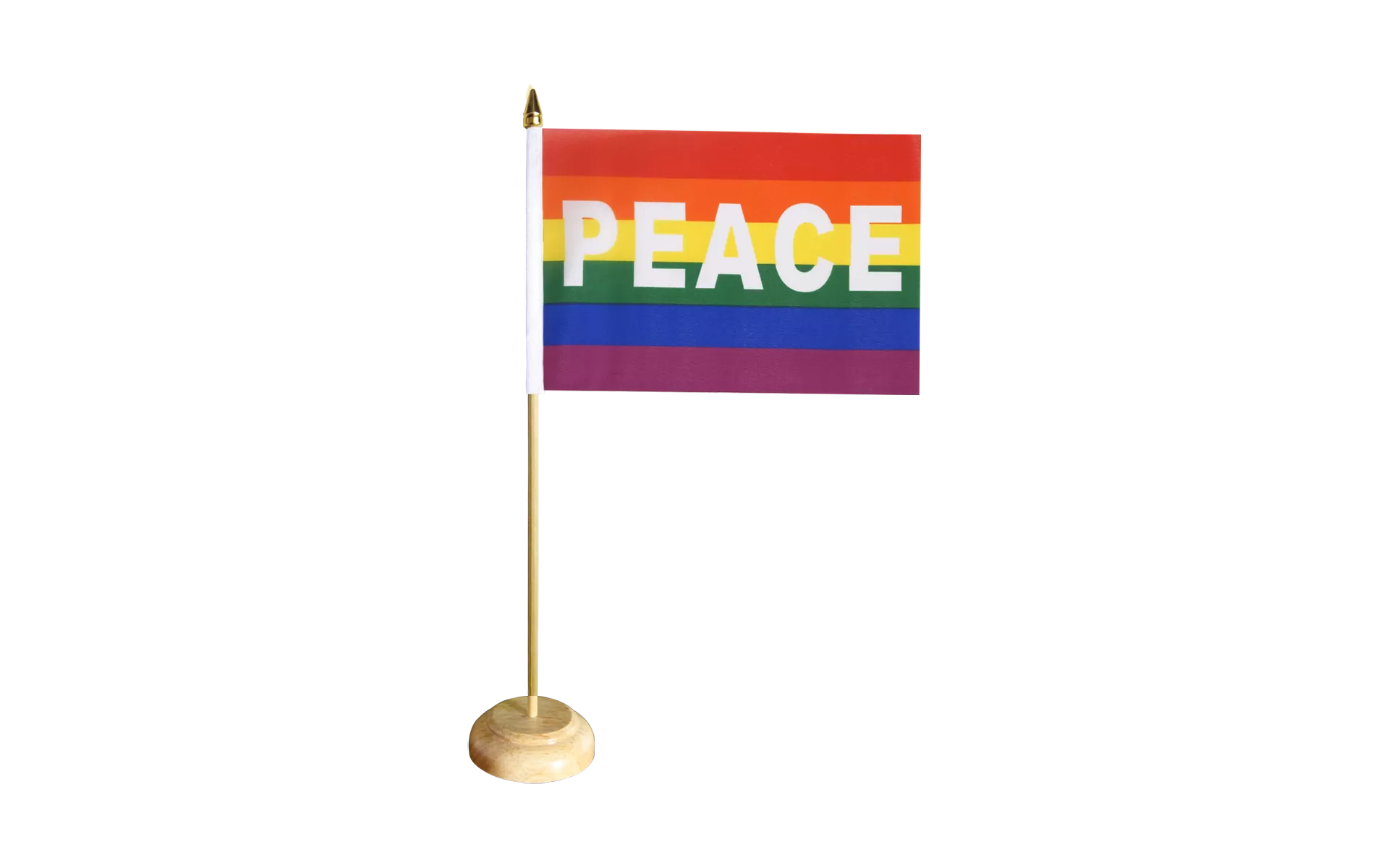 Tischflagge Regenbogen mit PACE Friedens Tischfahne 15x22cm