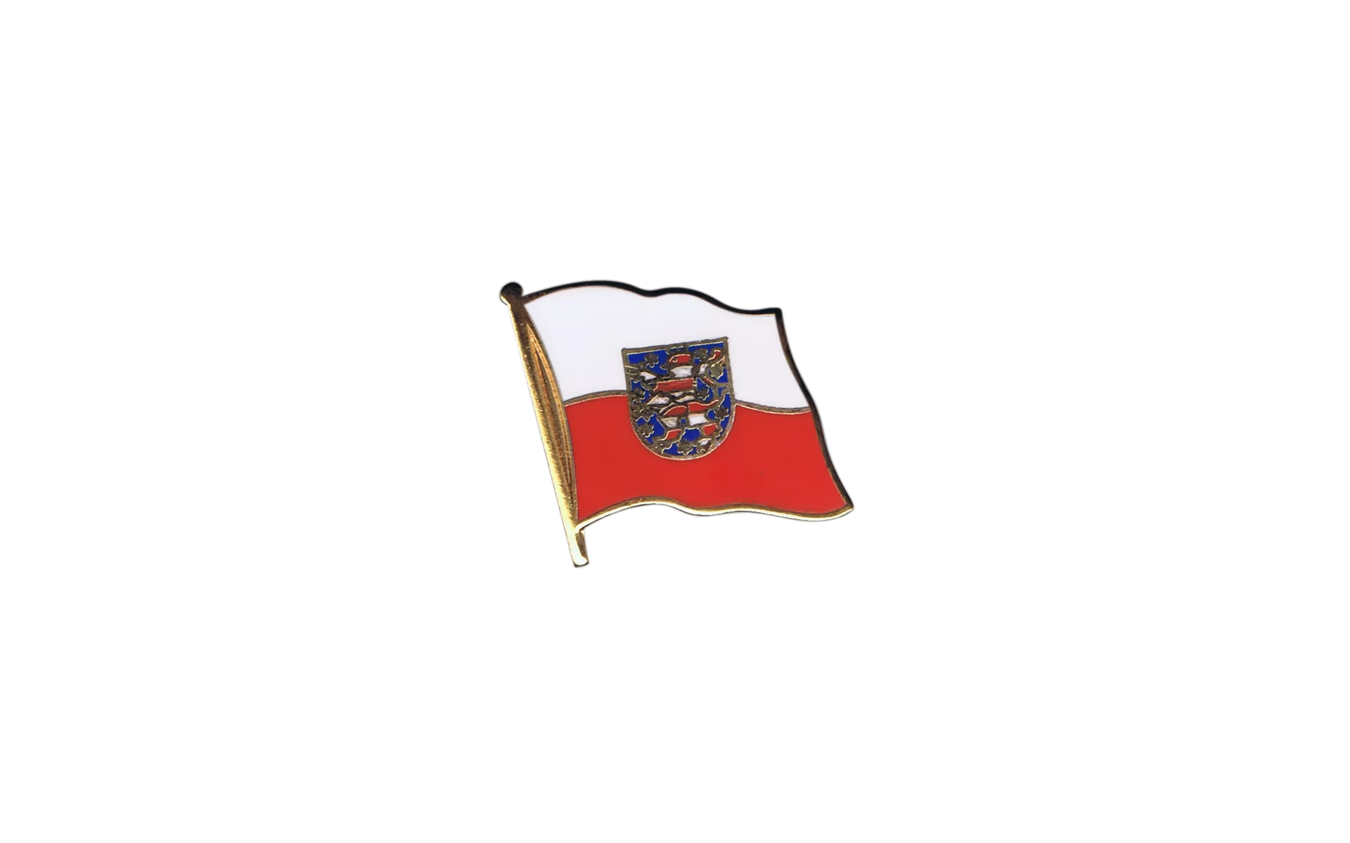 Flaggen-Pin Deutschland Thüringen | Vergoldet, Hartemaille | Ca. 2 X 2 Cm | Für Anstecker & Sammler