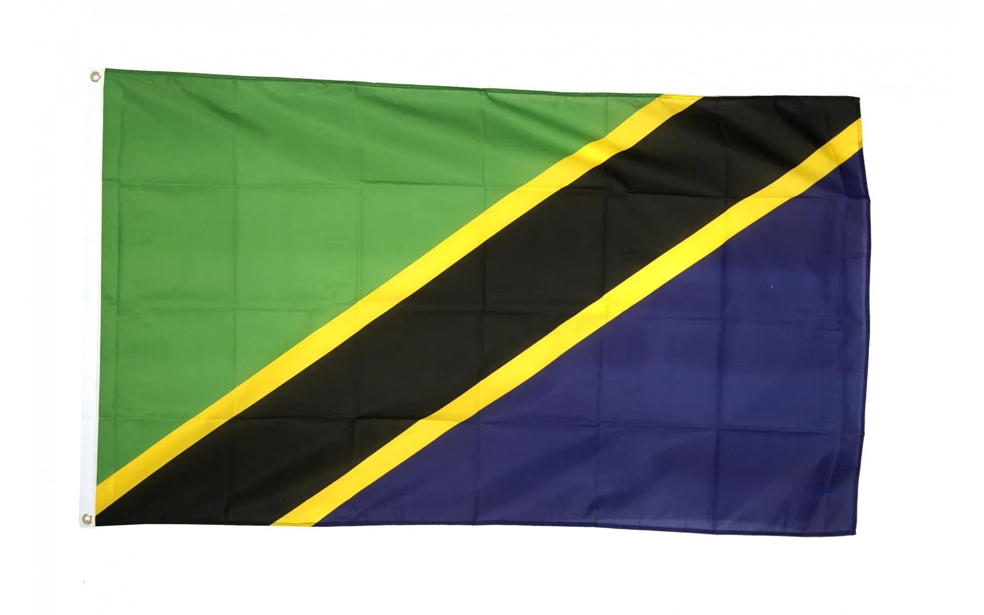 Schlüsselanhänger Tansania - Gestickte Landesflagge (ca. 3x9,5 Cm) Mit Schlüsselring, Einseitig Flagge, Rückseitig Schriftzug