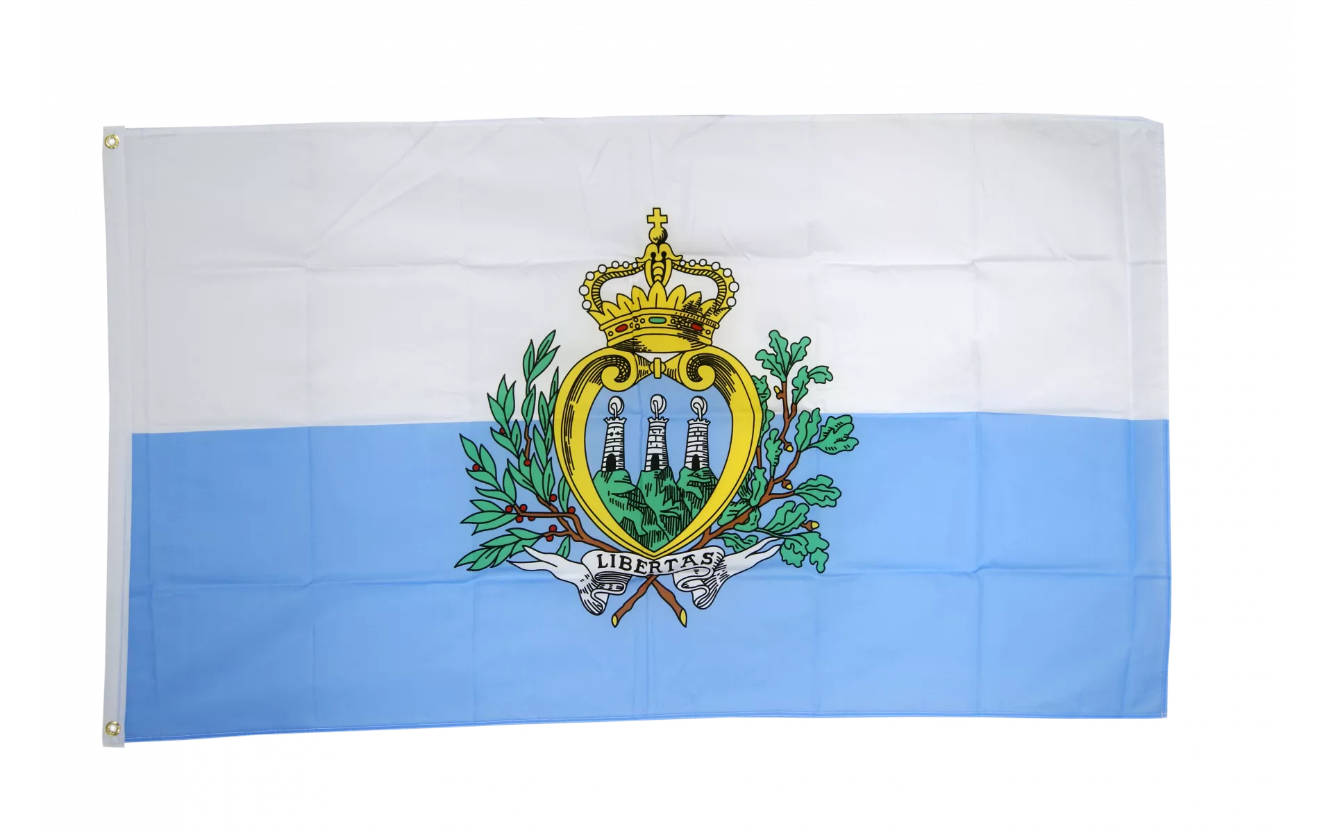 U24 San Marino Flagge 20x30cm - Bootsflagge Premium Polyester Wetterfest