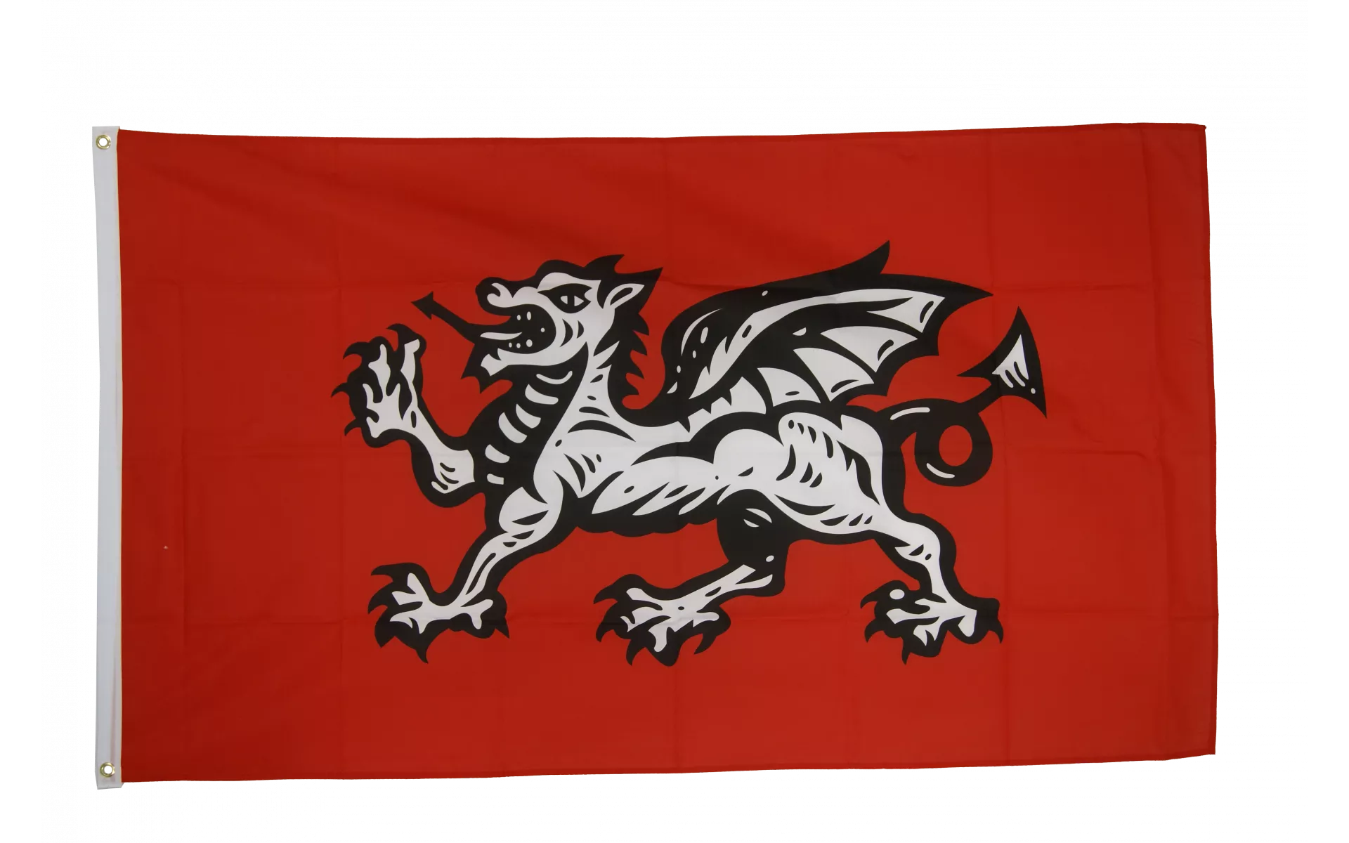 Fahne England weißer Drache Hissflagge 90 x 150 cm Flagge 